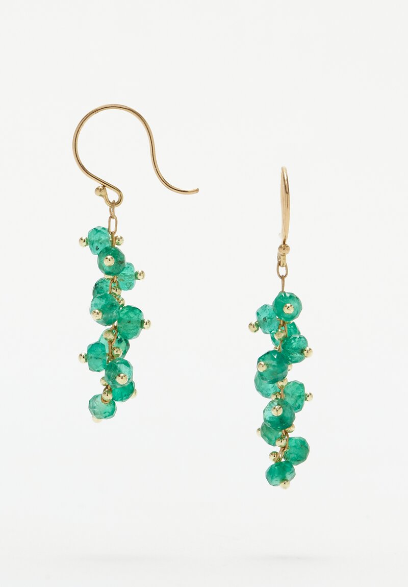 Tenthousandthings 18k, Emerald Spiral Earrings Green	