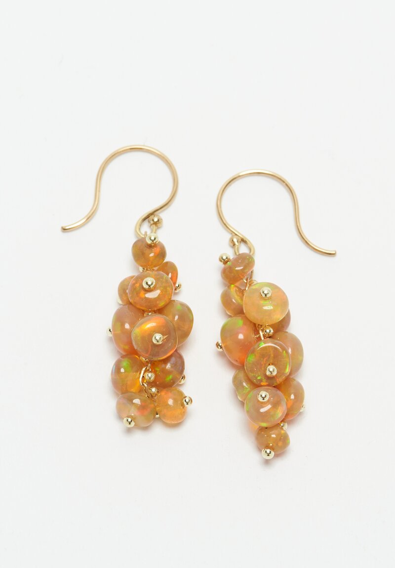 Tenthousandthings 18k, Opal Spiral Earrings Orange	
