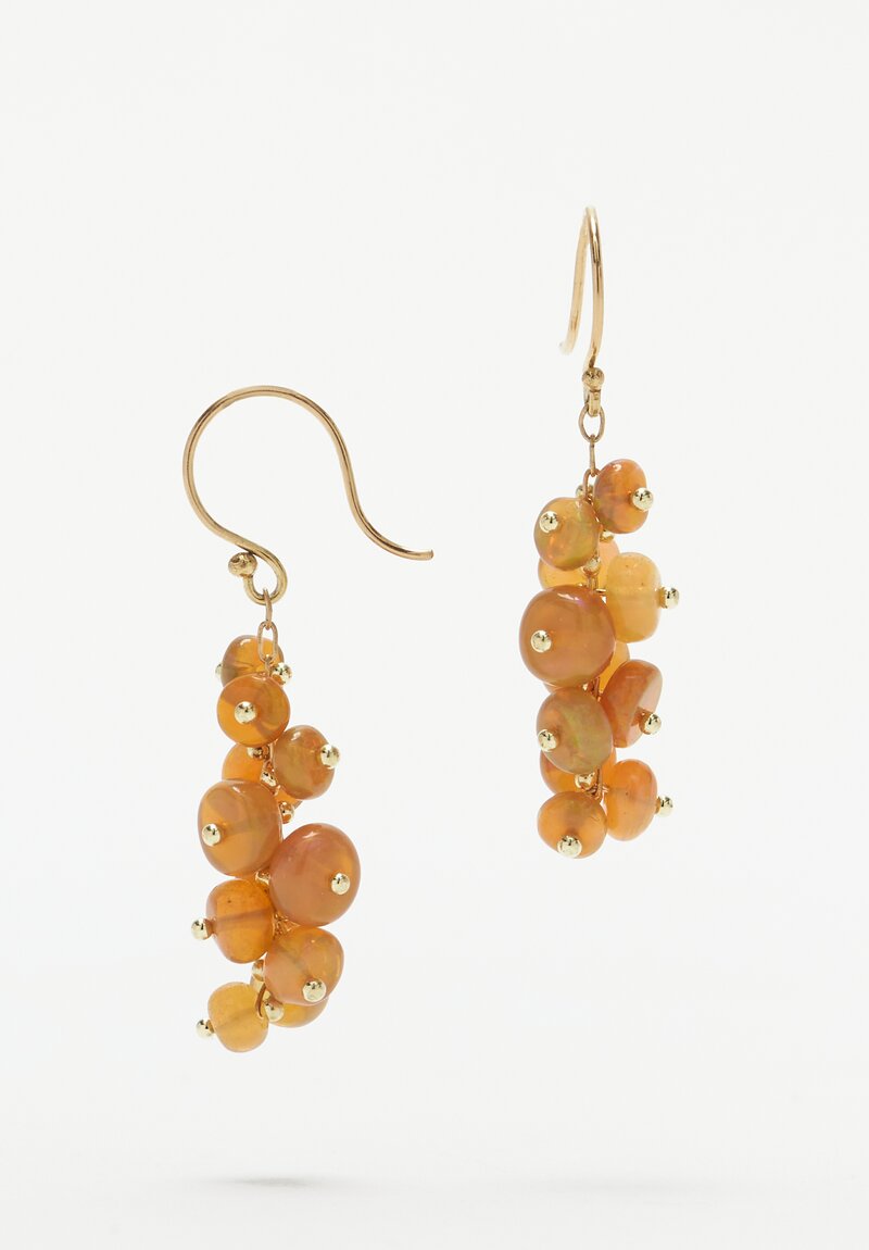 Tenthousandthings 18k, Opal Spiral Earrings Orange	