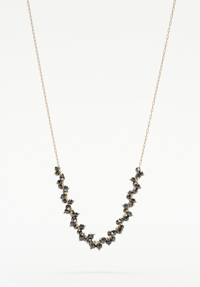 Tenthousandthings 18k,Diamond Beaded X Cluster Necklace Black	