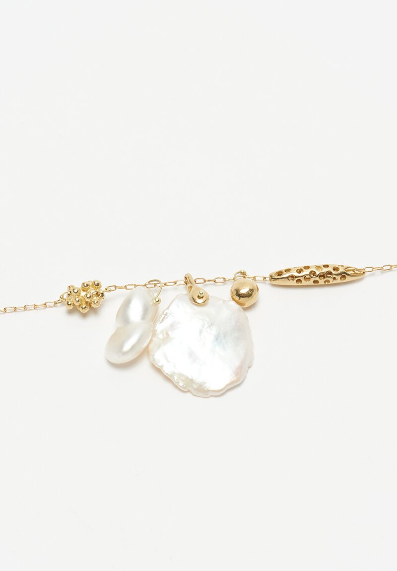 Tenthousandthings 18k, Keshi Pearl Charm Necklace