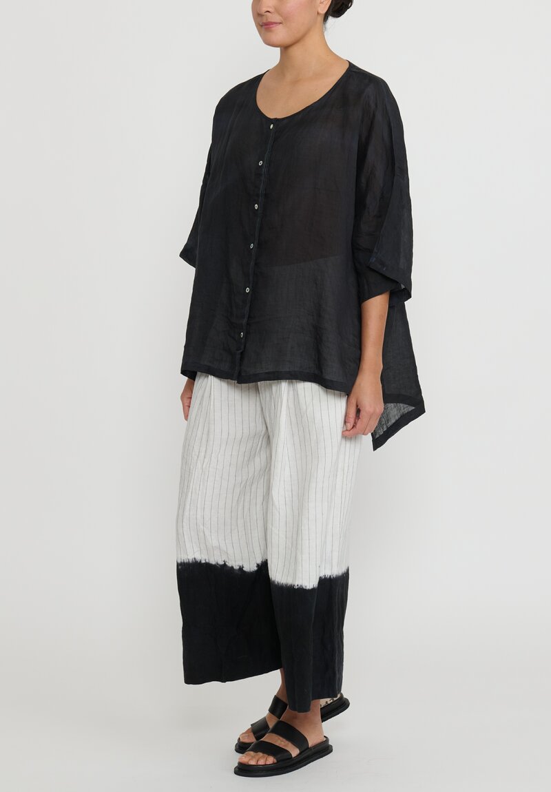 Gilda Midani Solid Dyed Button-Down Super Shirt in Black | Santa Fe Dry ...