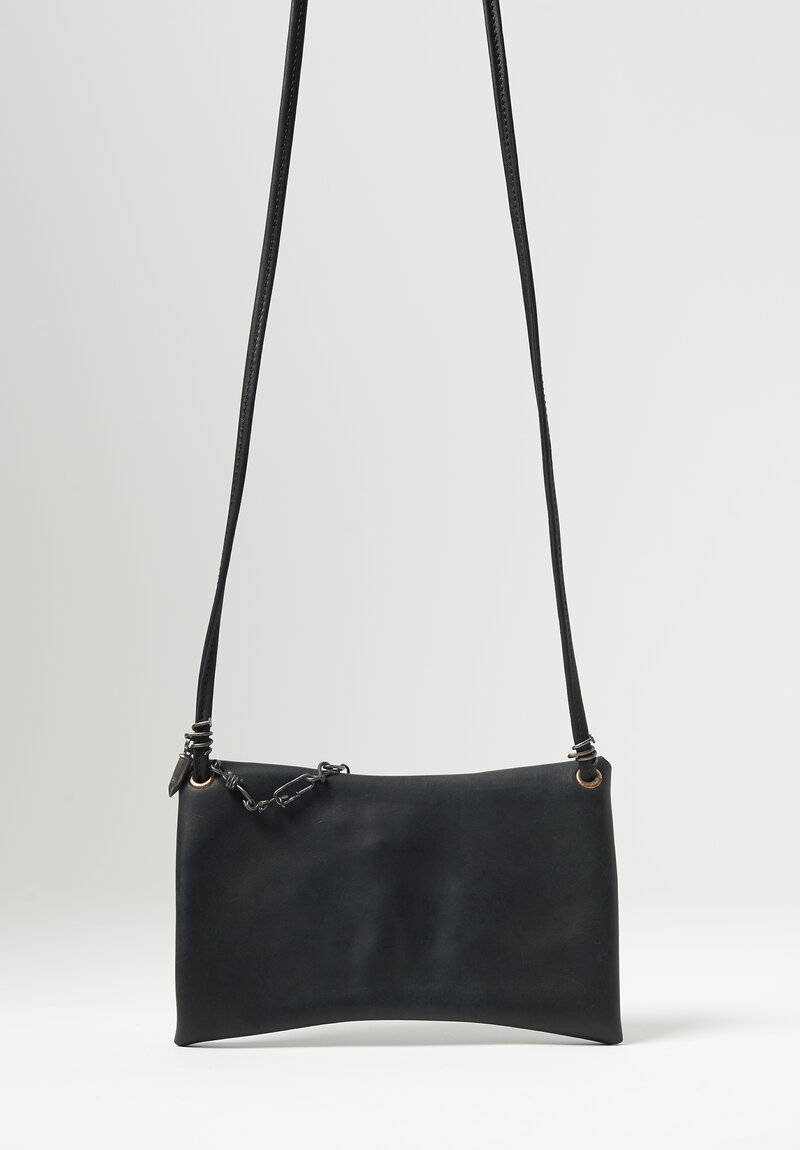 Guidi Full Grain Leather Medium Envelope Bag in Black	