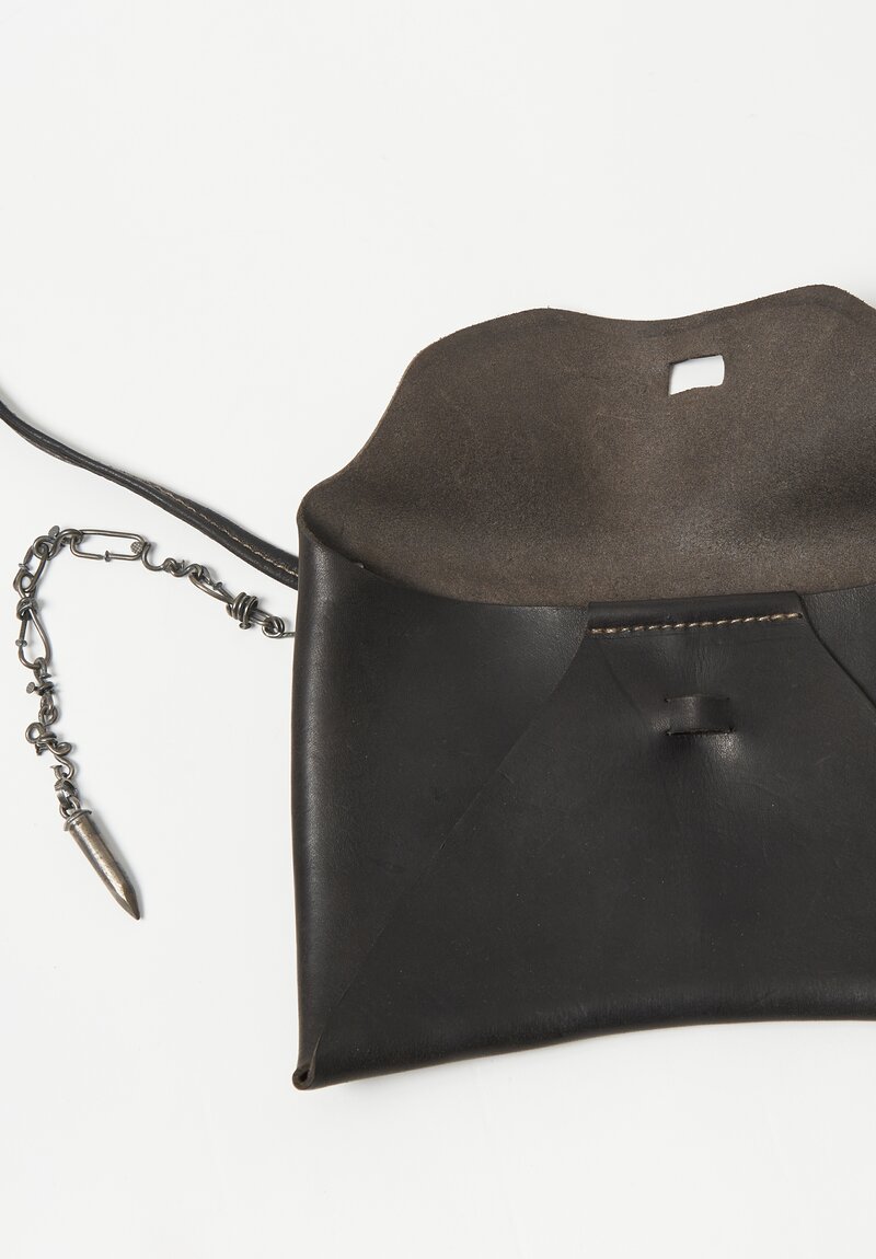 Guidi Full Grain Leather Medium Envelope Bag in Dark Brown	