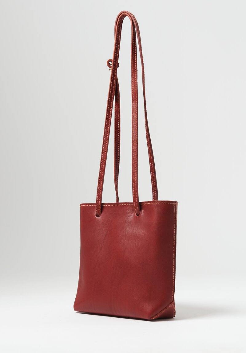 Guidi Full Grain Leather Uni Square Handbag in Red	