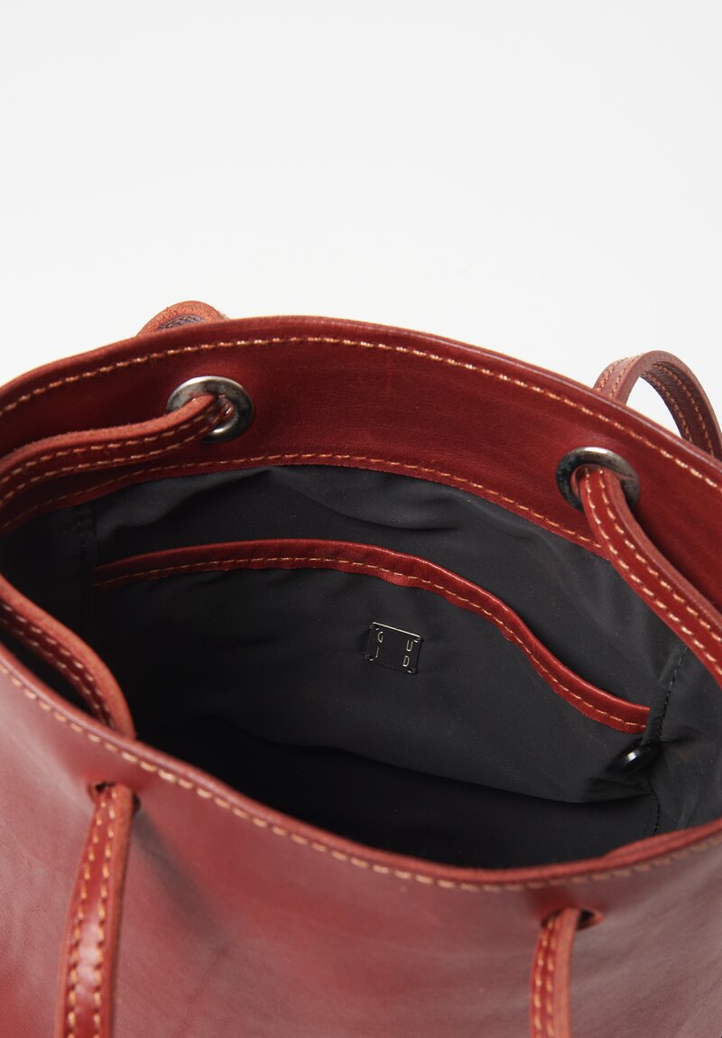 Guidi Full Grain Leather Uni Square Handbag in Red	