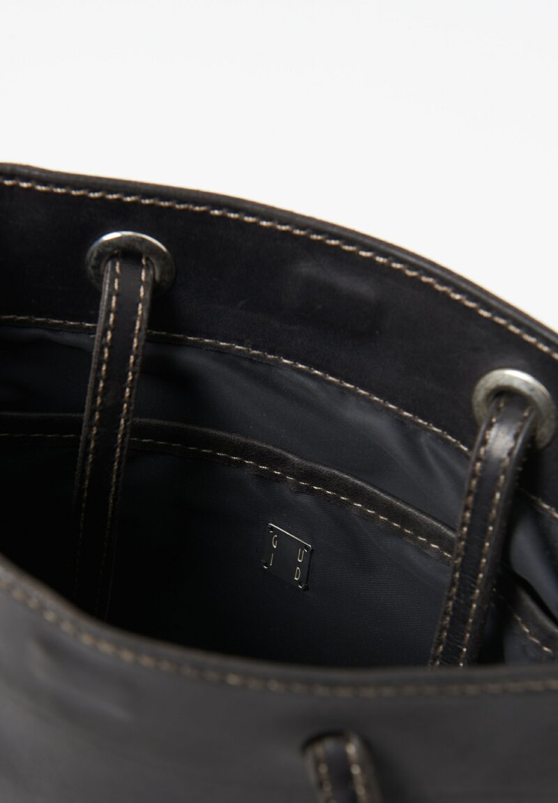 Guidi Full Grain Leather Uni Square Handbag in Dark Brown