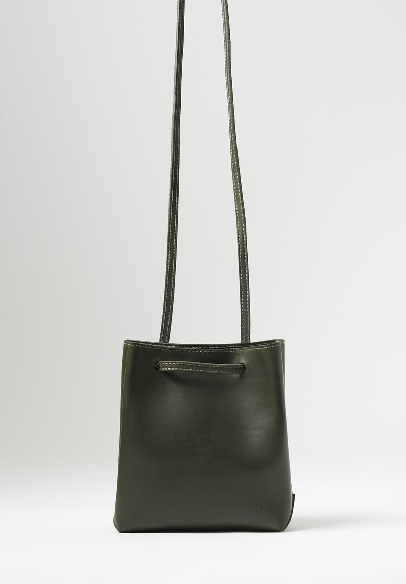 Guidi Full Grain Leather ''Uni'' Square Handbag in Pine Green	