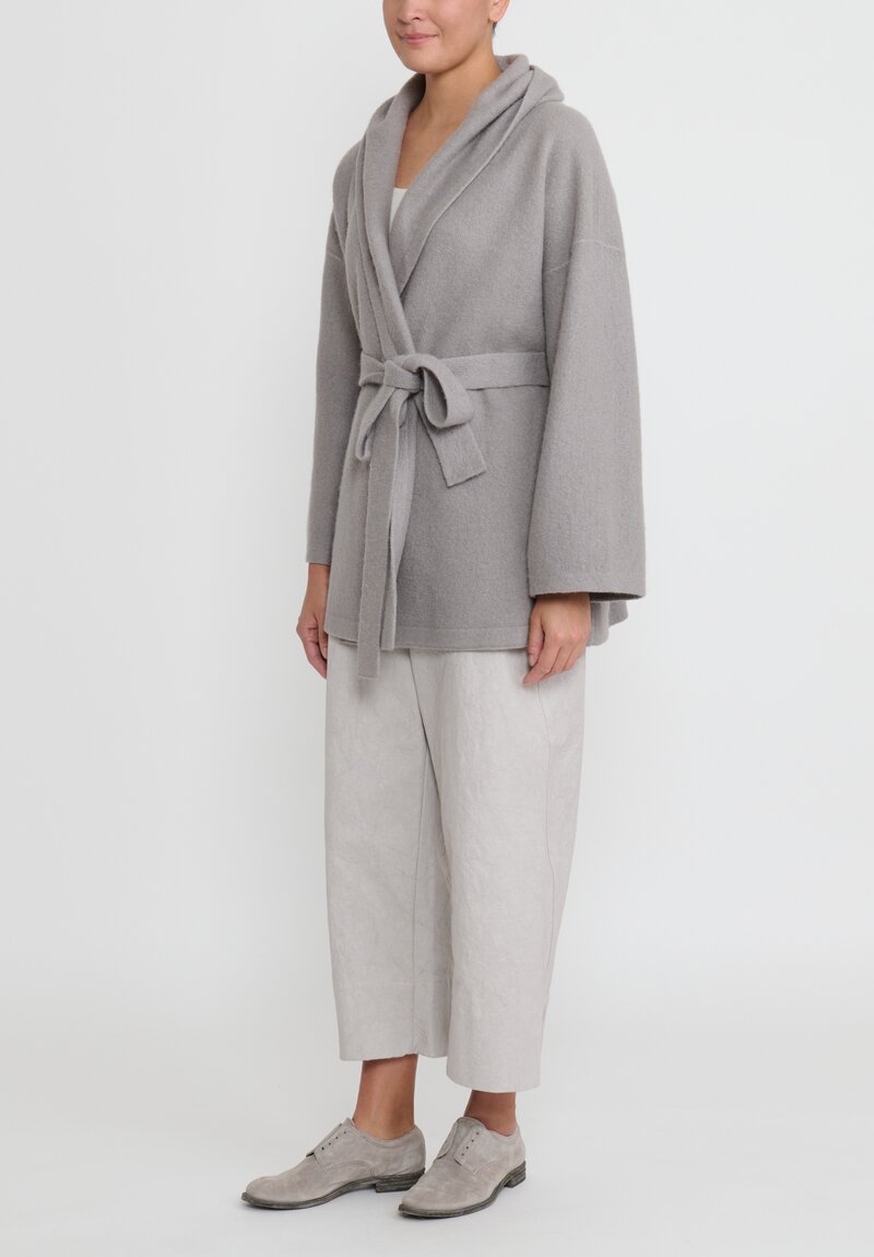 Lauren Manoogian Belted Felt Manteau Coat in Gris Grey	
