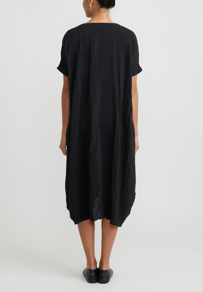 Daniela Gregis Washed Silk ''Abito'' Dress in Nero Black | Santa Fe Dry ...