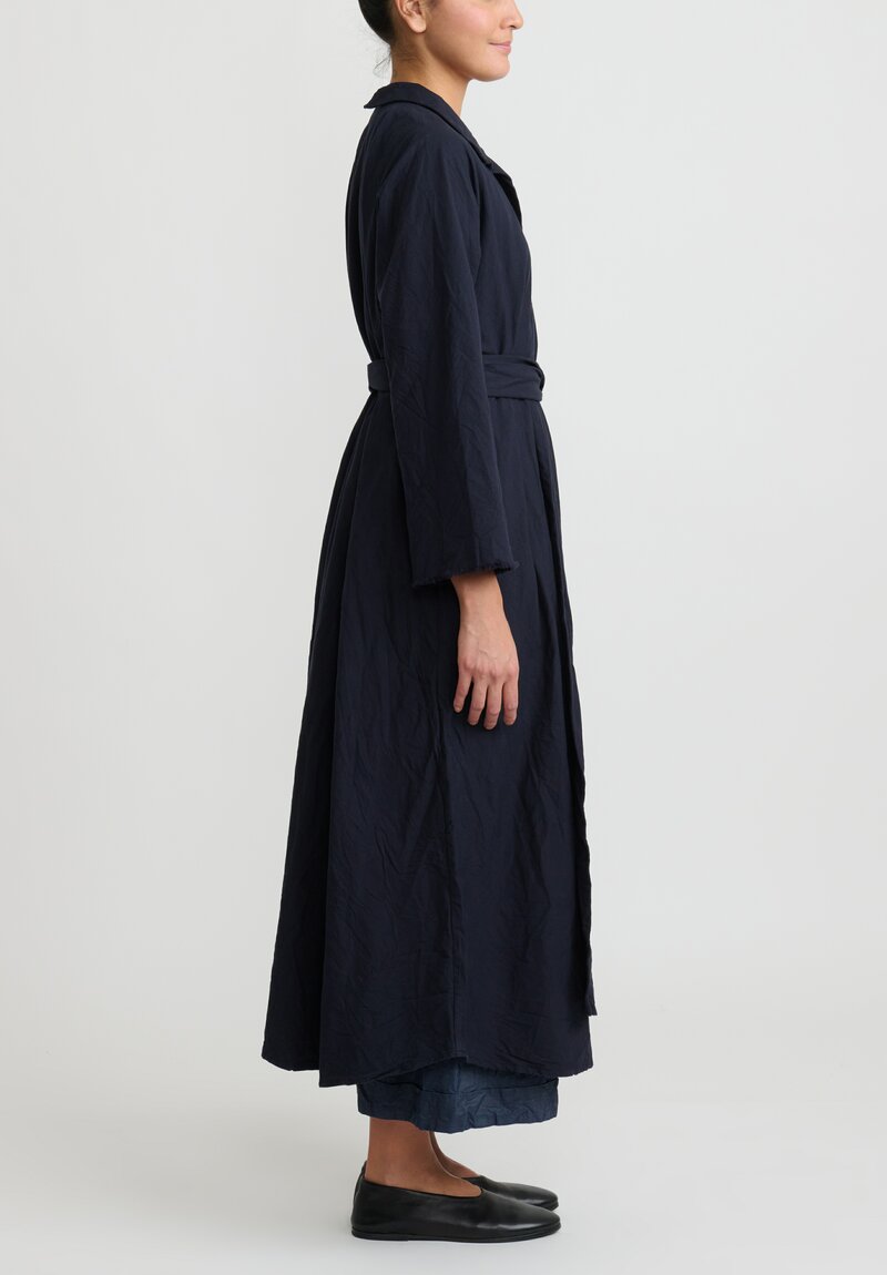 Daniela Gregis Washed Cotton ''Spicchi'' Jeroni Coat in Navy Blue	