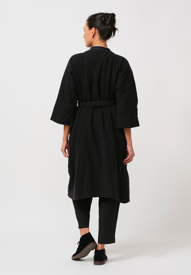 Daniela Gregis Cashmere Lined ''Trapuntato'' Coat in Black & Blue	