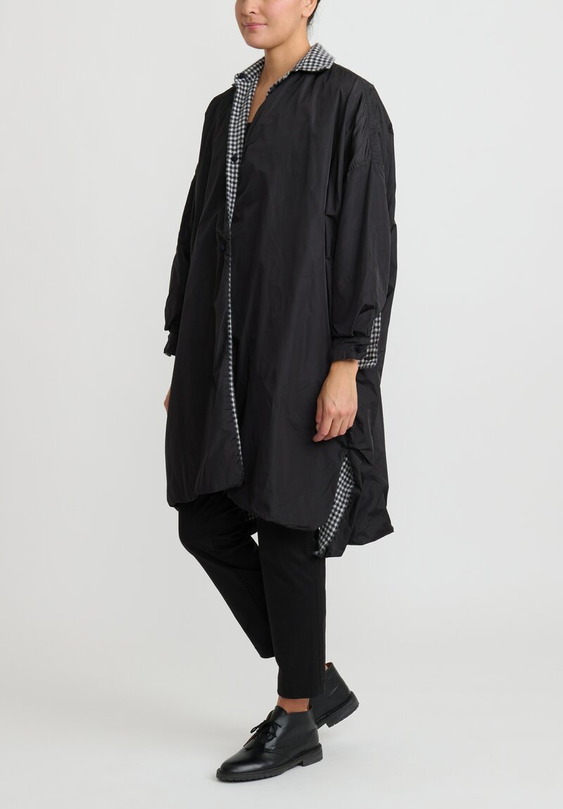 Daniela Gregis Cashmere Lined Larghissima Coat in Black and White