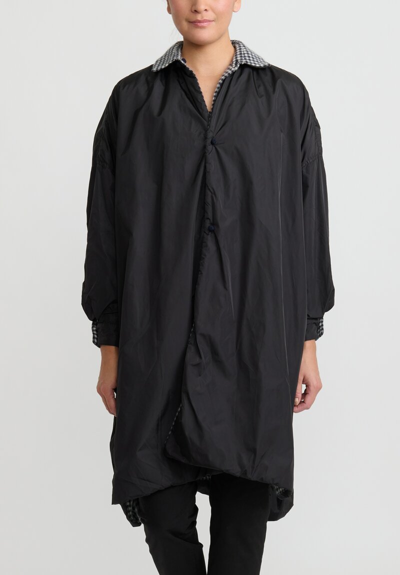 Daniela Gregis Cashmere Lined Larghissima Coat in Black and White