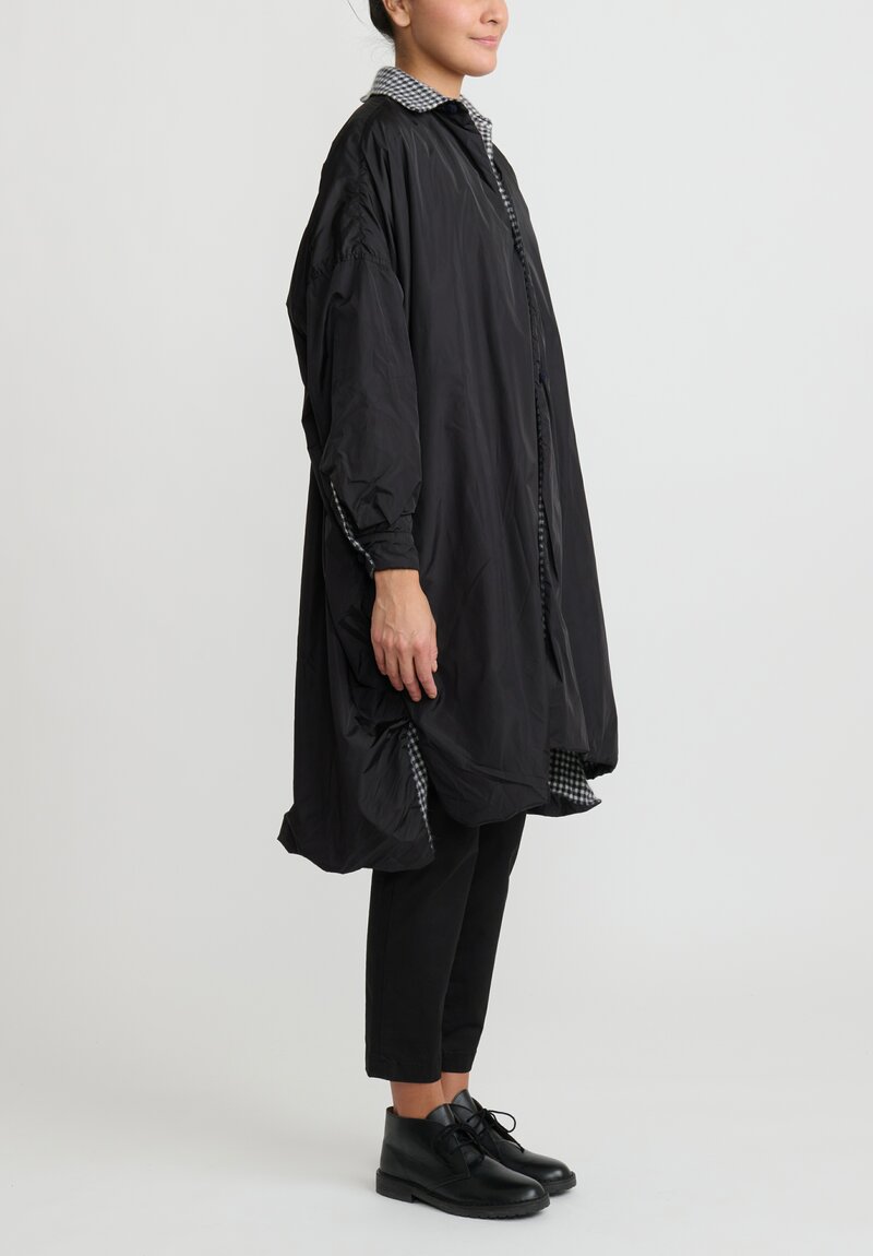 Daniela Gregis Cashmere Lined Larghissima Coat in Black and White