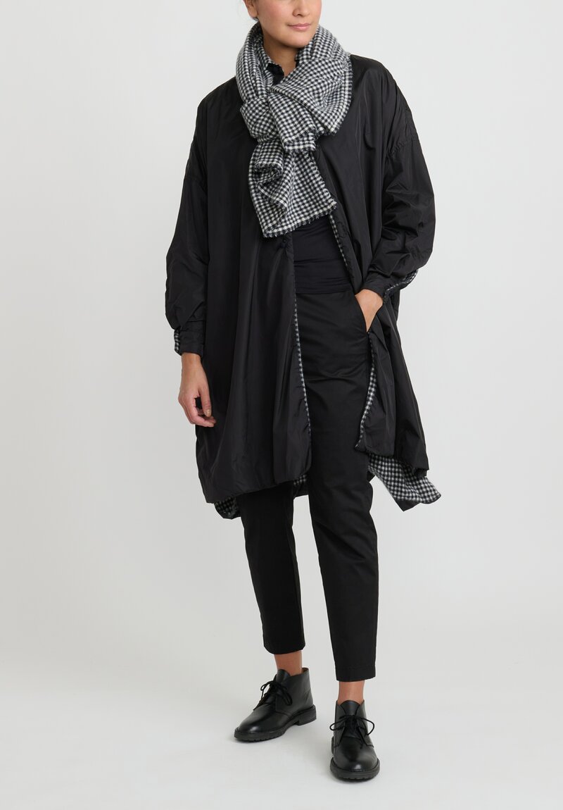 Daniela Gregis Cashmere Lined Larghissima Coat in Black and White