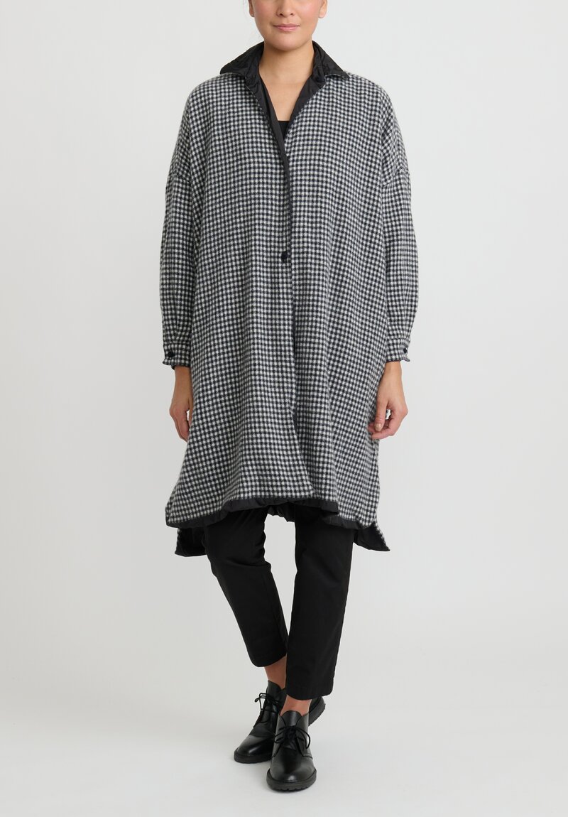 Daniela Gregis Cashmere Lined Larghissima Coat in Black and White