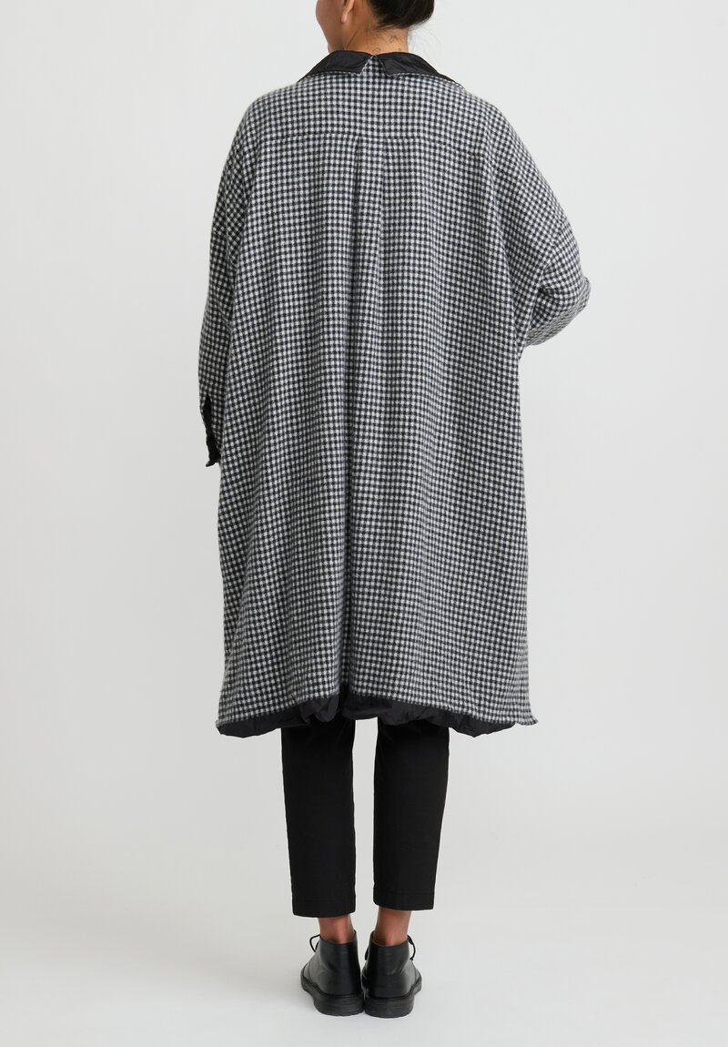 Daniela Gregis Cashmere Lined Larghissima Coat in Black and White