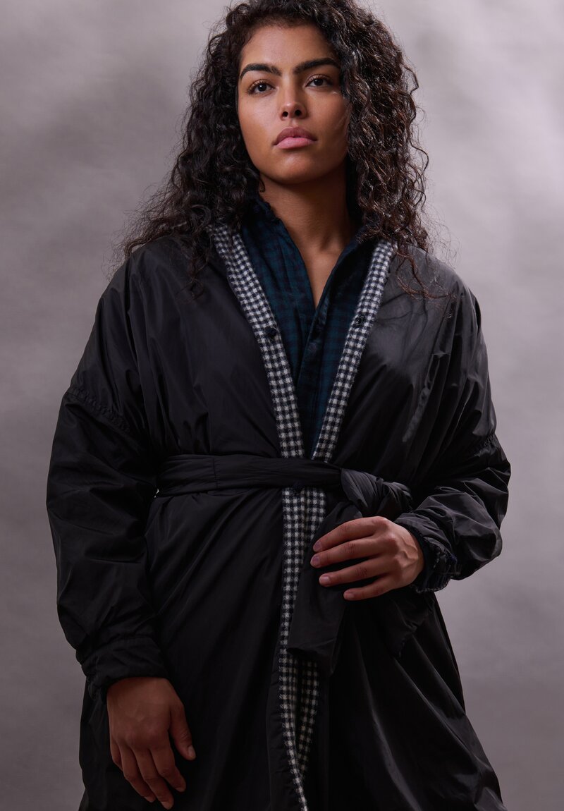 Daniela Gregis Cashmere Lined Larghissima Coat in Black and White