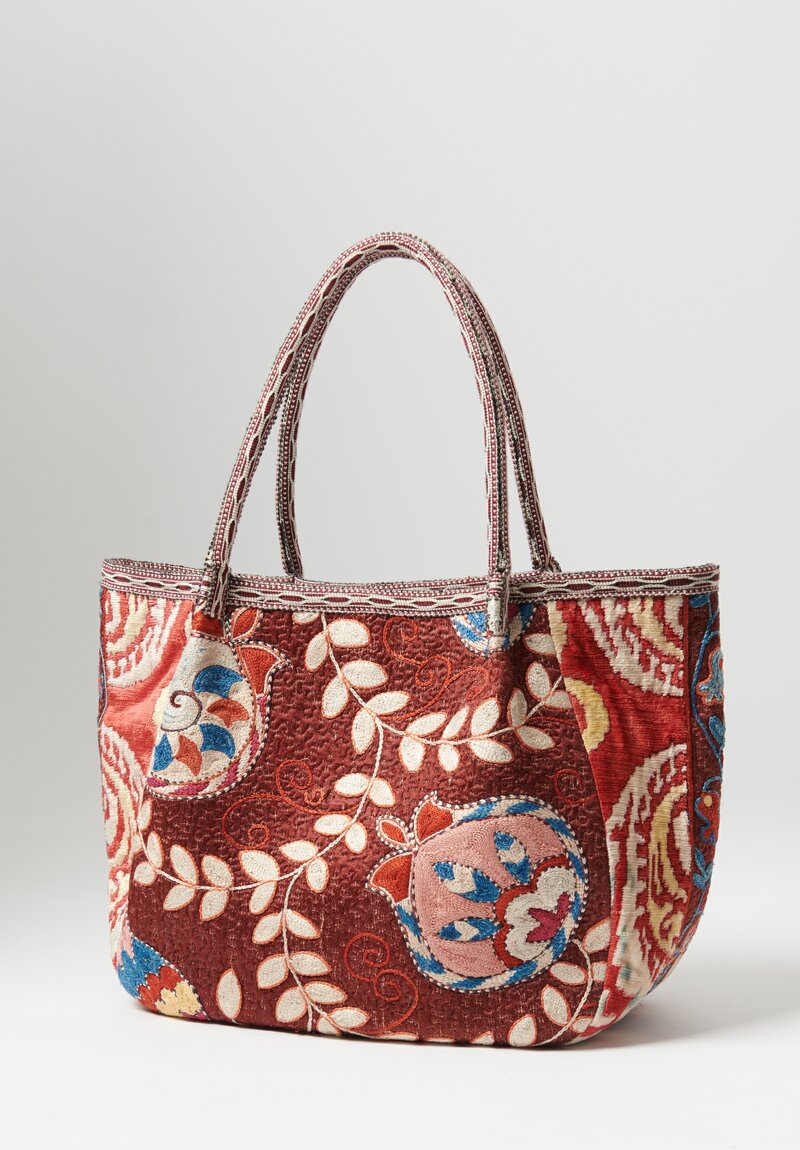 Rianna + Nina Uzbek Embroidered One-of-a-Kind Bag in Red