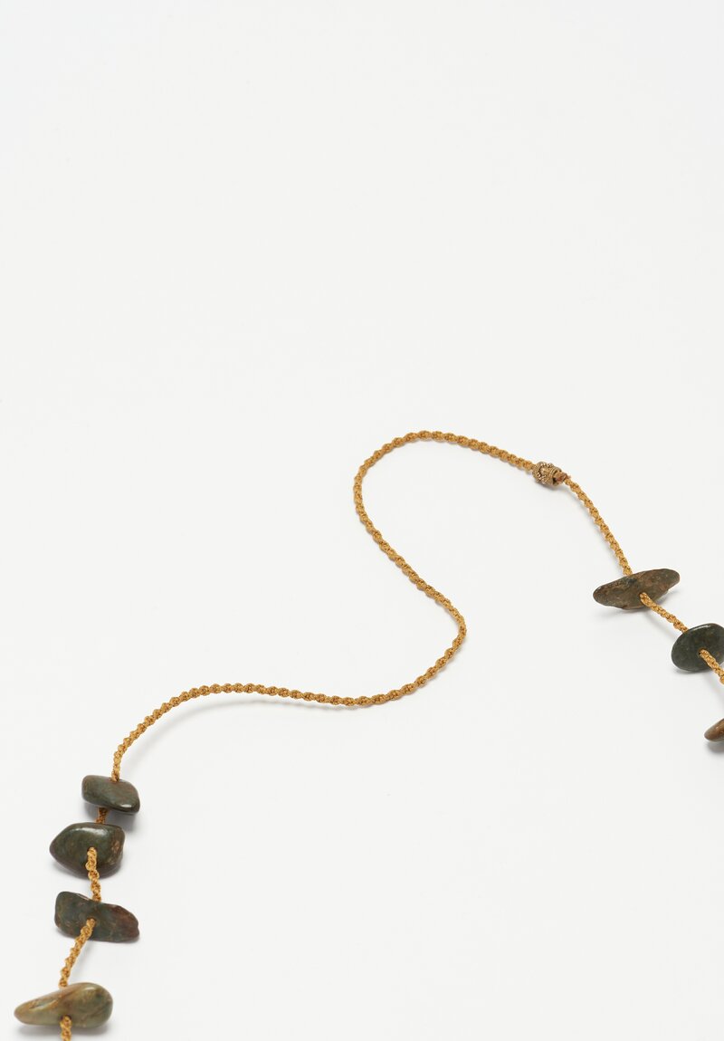 Pamela Adger Stone and Twisted Silk Cord Necklace	