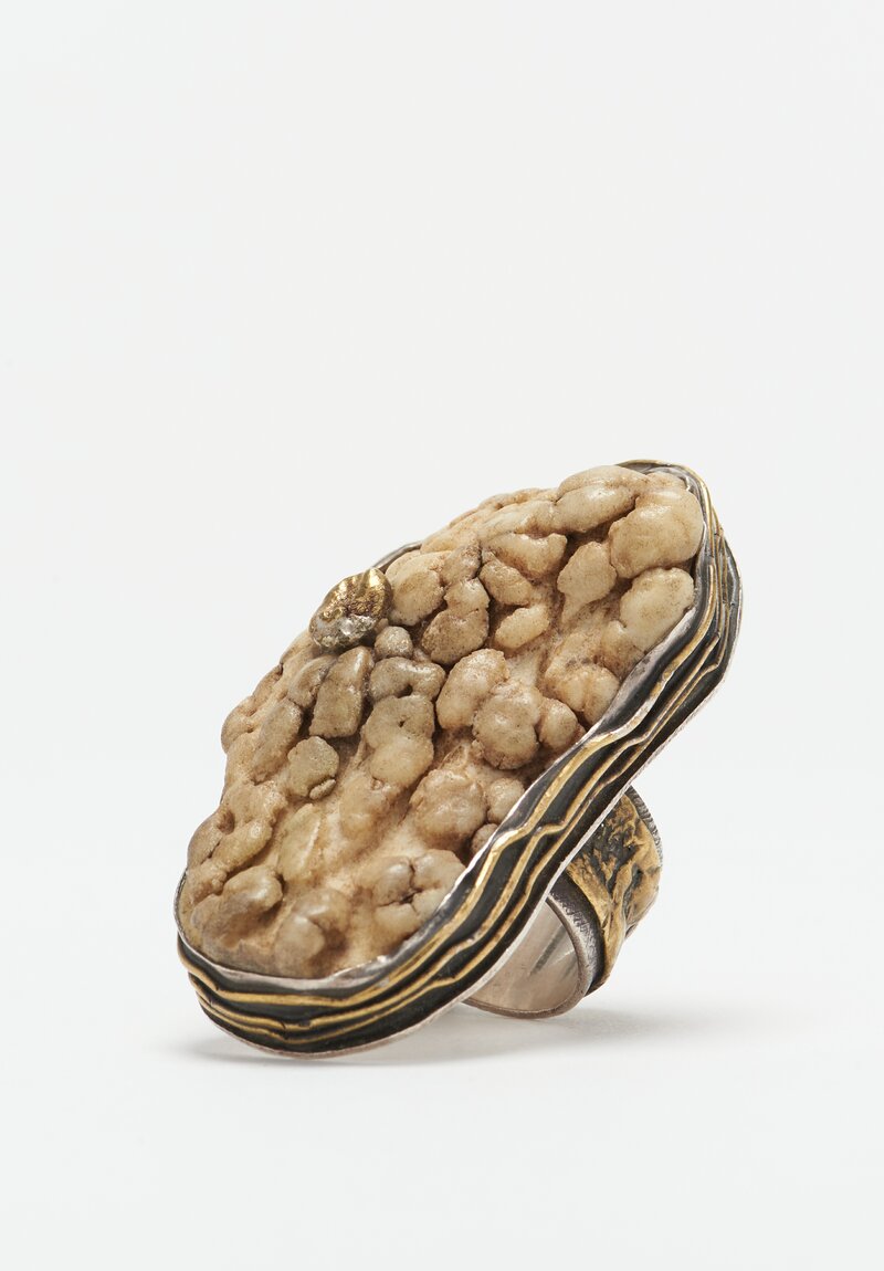 Pamela Adger Silver, Brass, Large Amulet Ring	