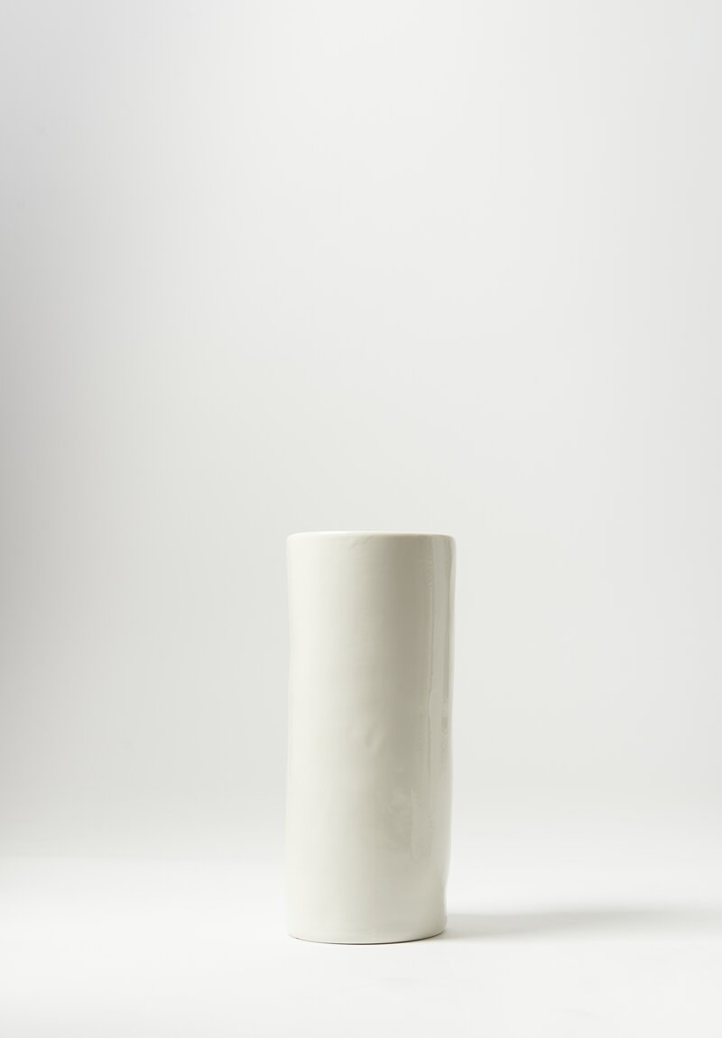 Bertozzi Handmade Porcelain Small Vase Bianca White	