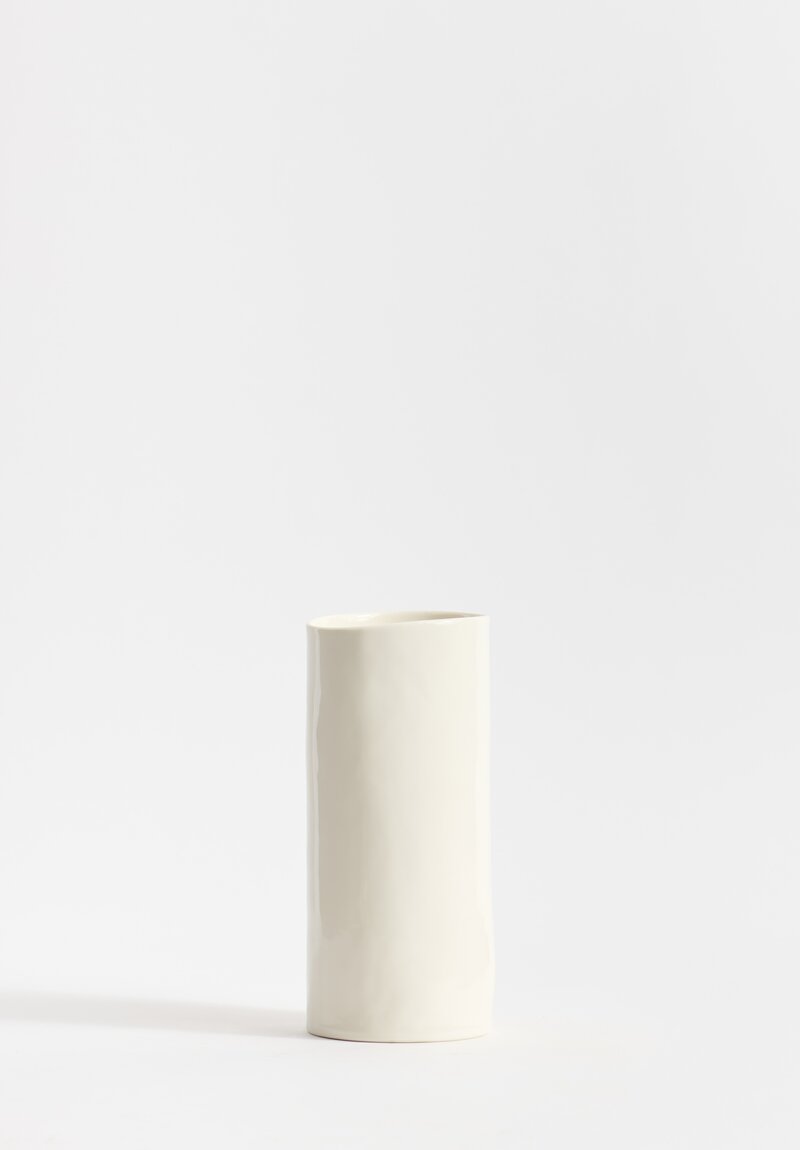 Bertozzi Handmade Porcelain Small Vase in Bianca White	