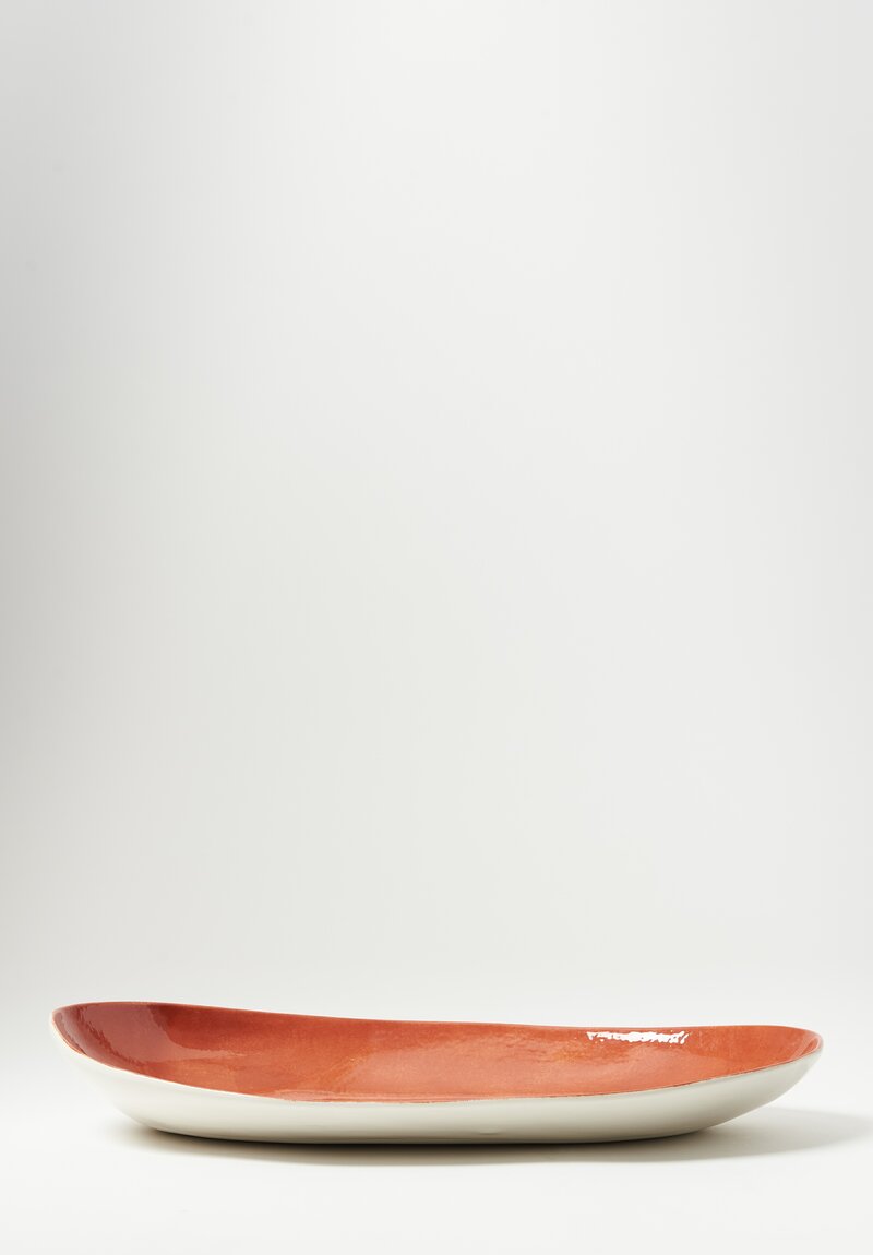 Bertozzi Handmade Porcelain Medium Oval Barchetta Platter Coccio Red	