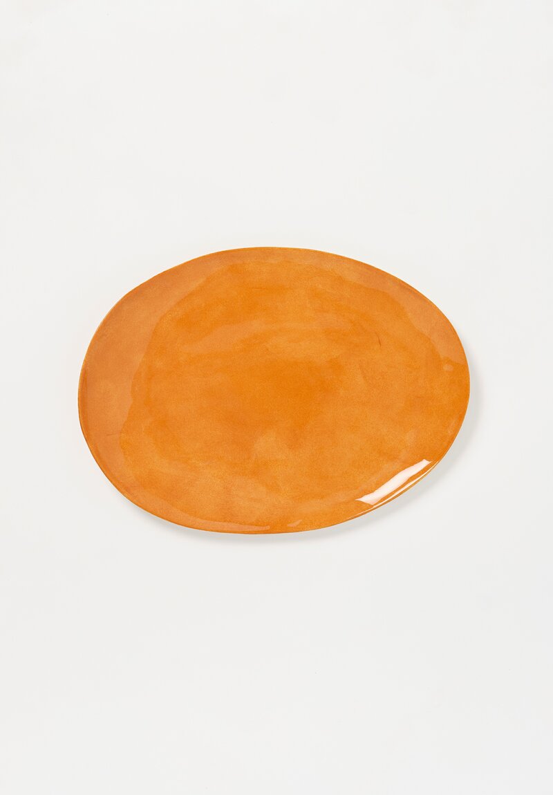 Bertozzi Handmade Porcelain Medium Oval Barchetta Platter Bruno Brown	