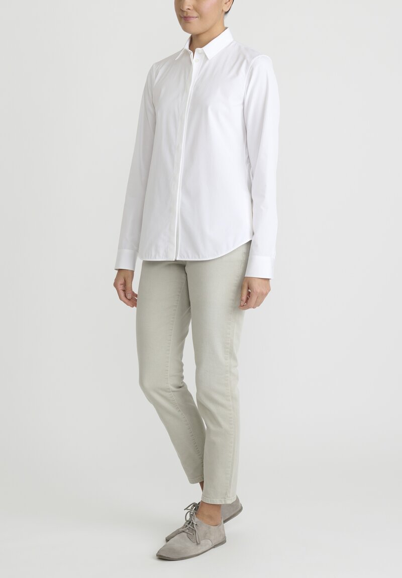 Jil Sander Organic Cotton Poplin ''Monday'' Shirt in Optic White	