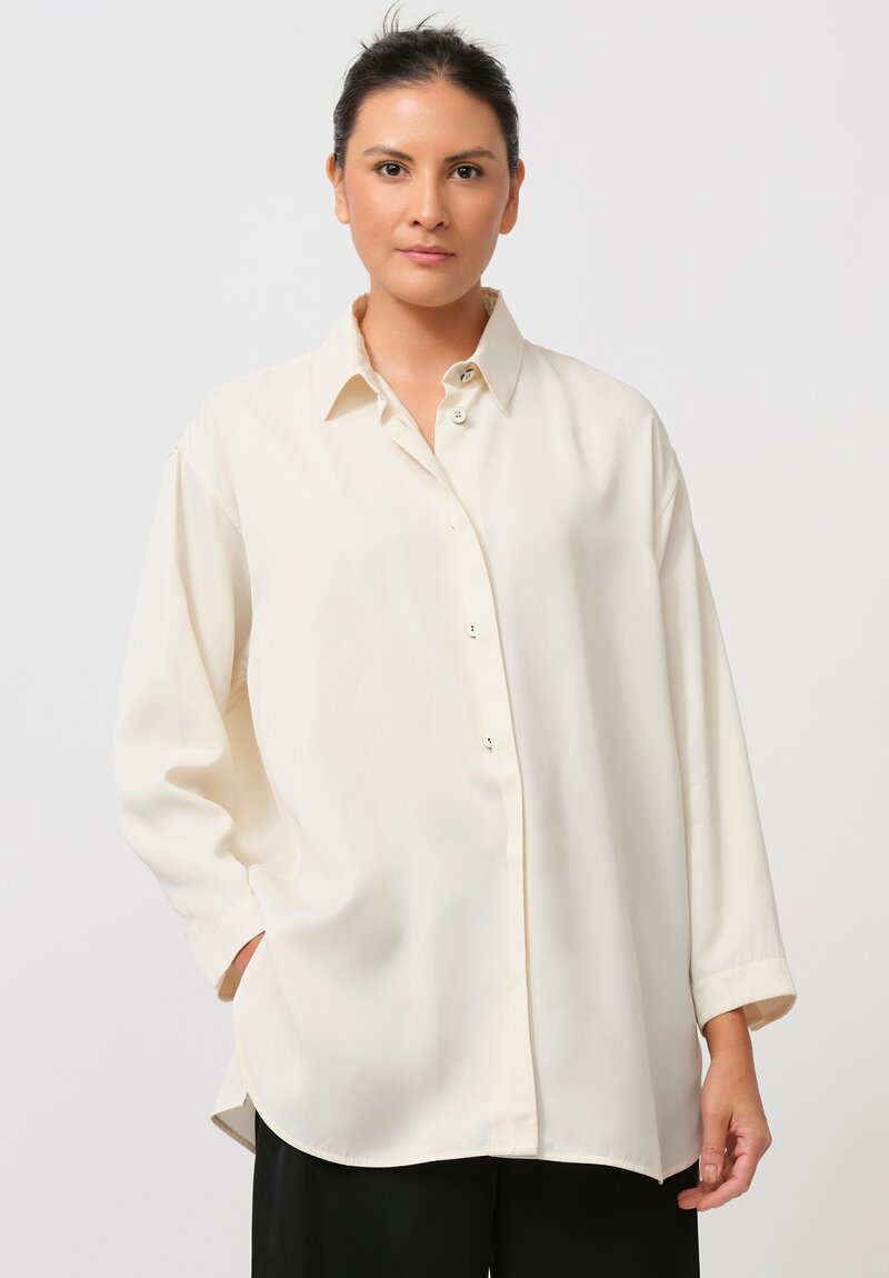 Jil Sander Oversized Fluid Shirt in White Quartz	