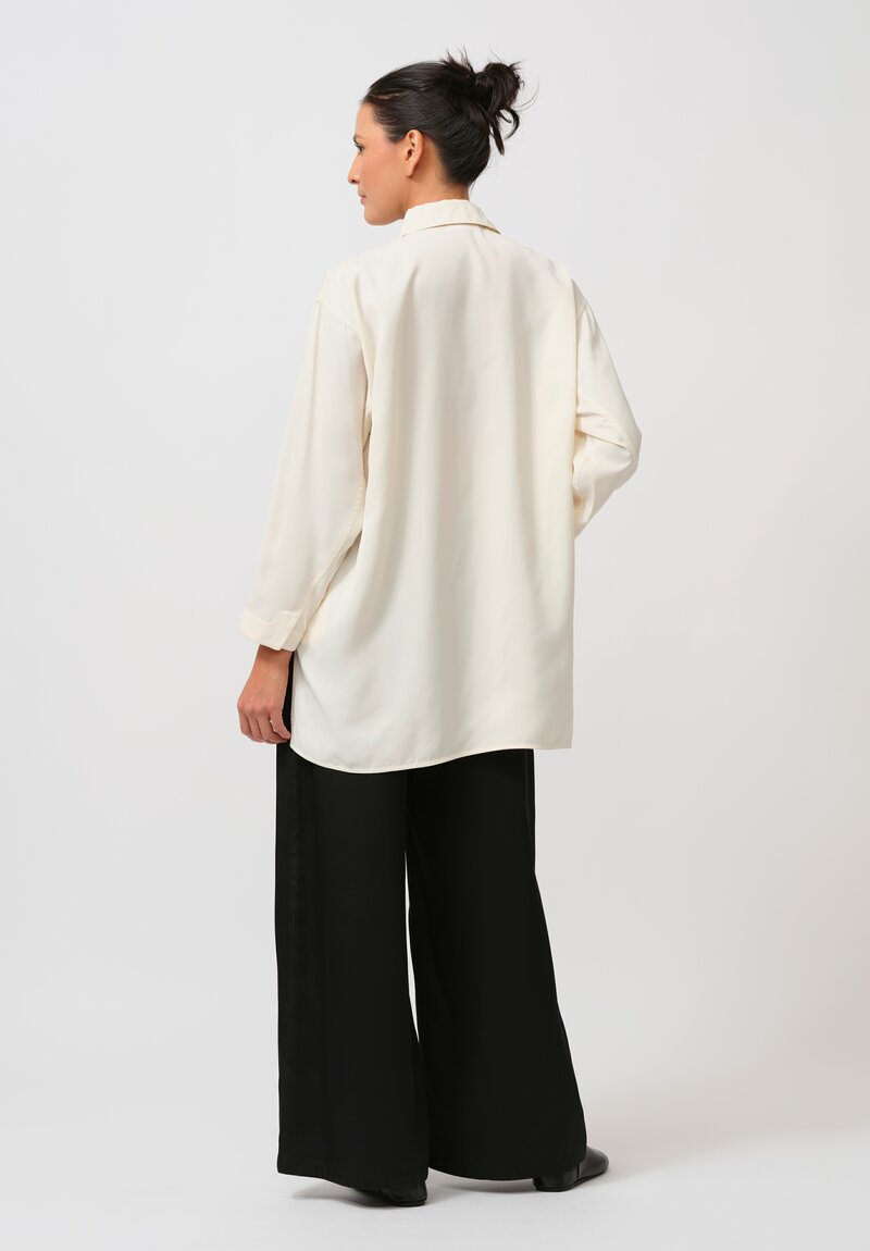 Jil Sander Oversized Fluid Shirt in White Quartz	