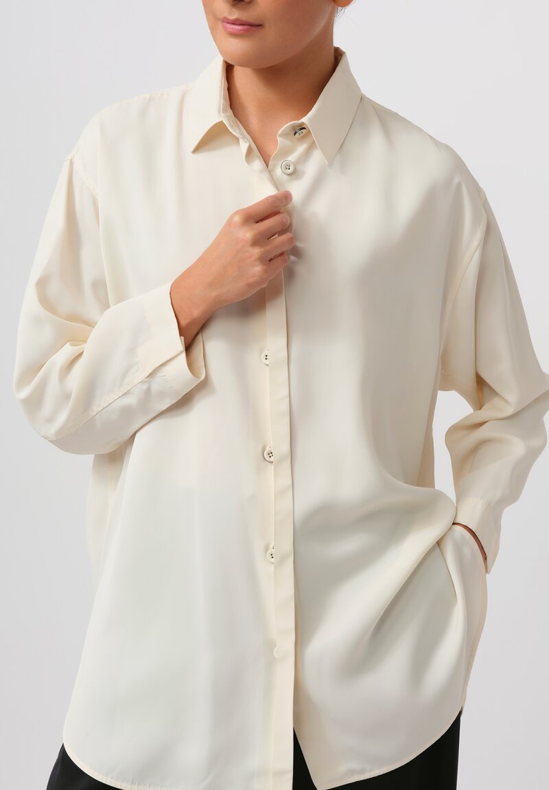 Jil Sander Oversized Fluid Shirt in White Quartz	