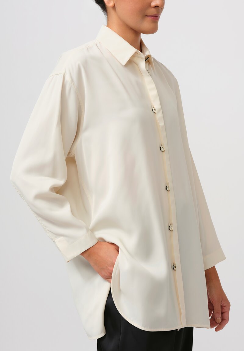 Jil Sander Oversized Fluid Shirt in White Quartz	