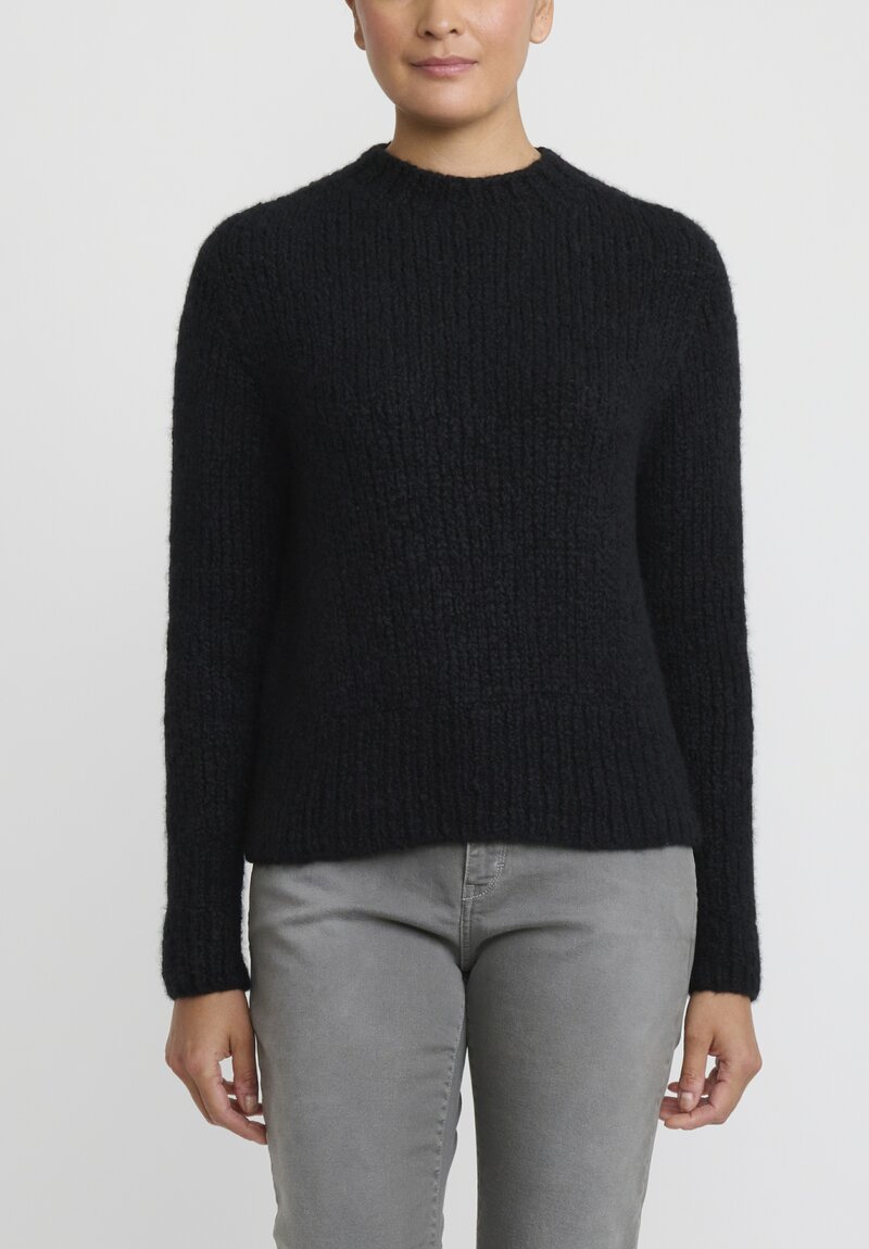 Wommelsdorff Cashmere High Neck Willow Sweater in Space Black	