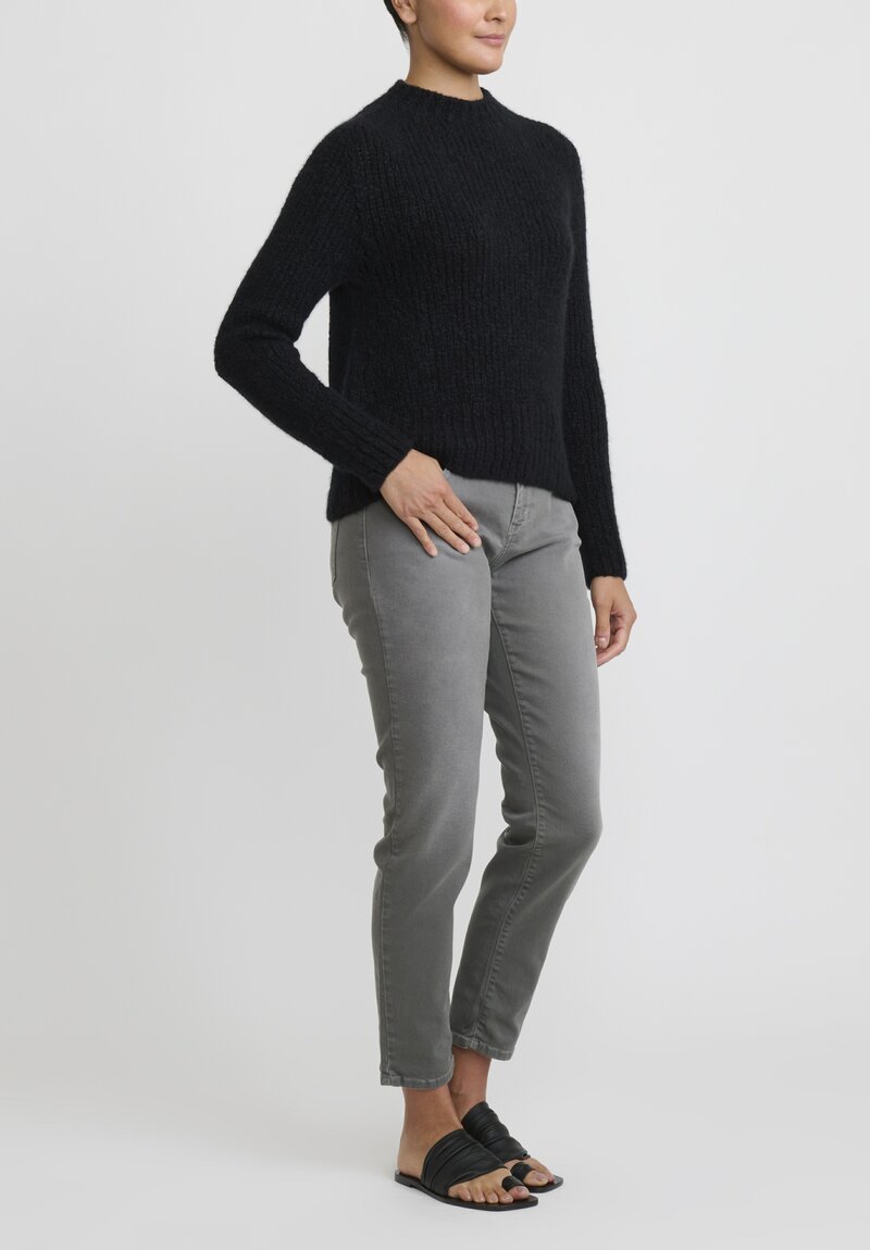 Wommelsdorff Cashmere High Neck Willow Sweater in Space Black	