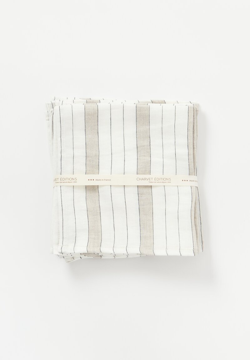Charvet Editions Linen Stiped Rambouillet Napkins	