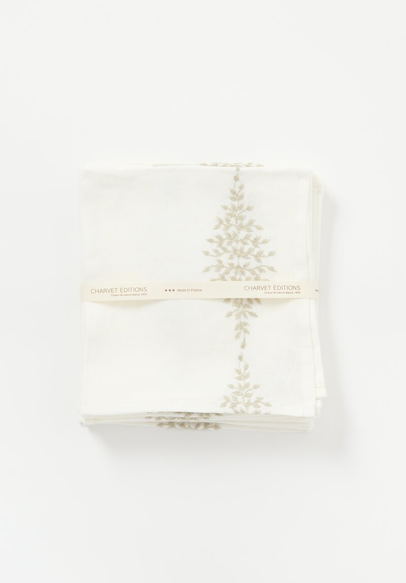 Charvet Editions Embroidered Linen Reseda Napkins	