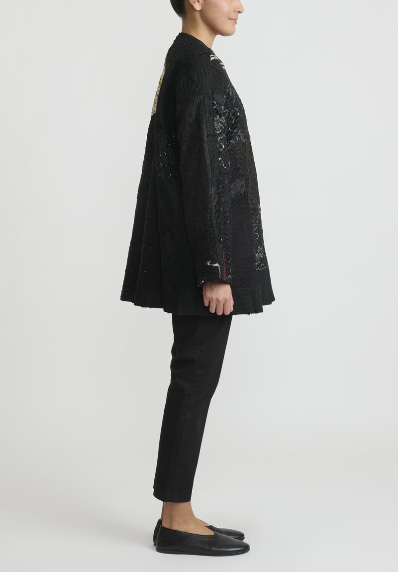 By Walid Beaded and Embroidered Silk Victorian Jackie Jacket in Black