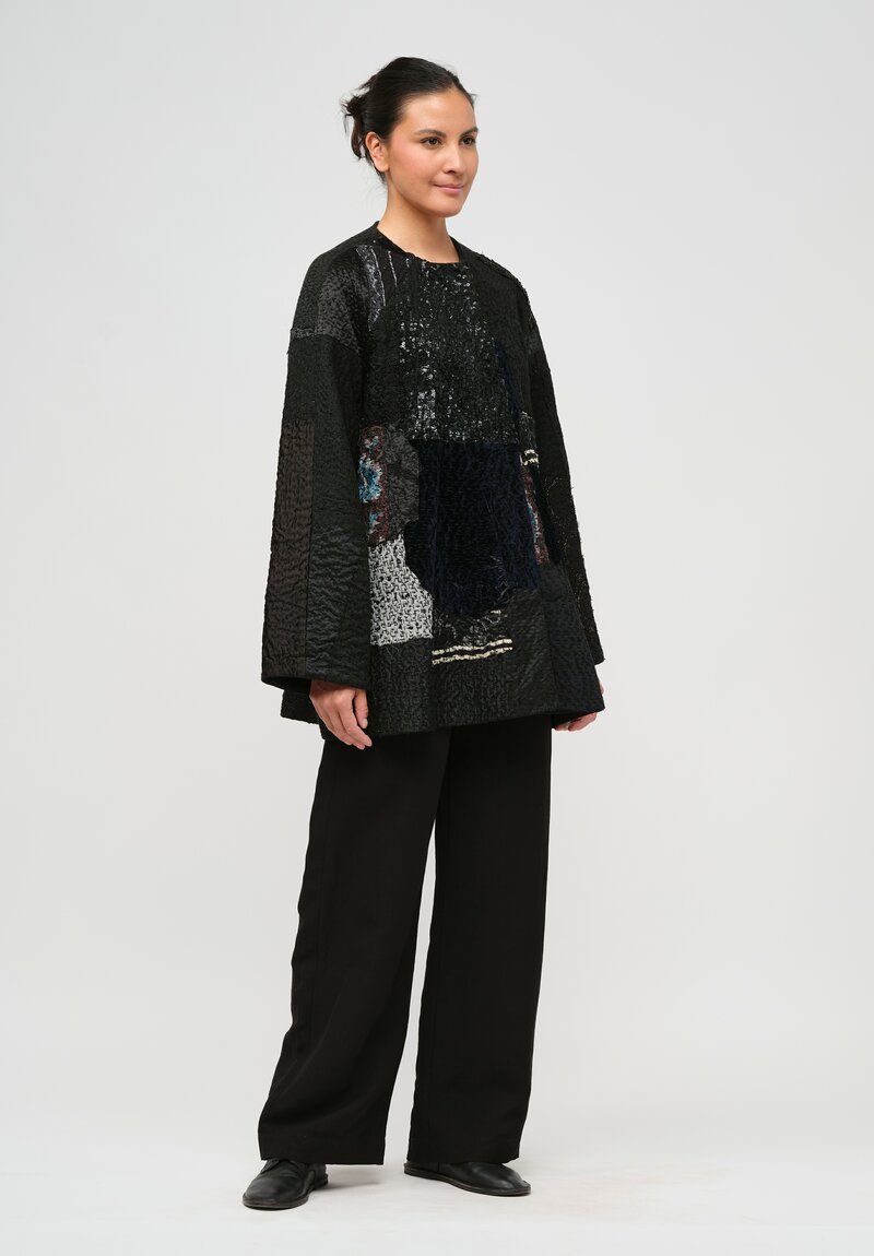 By Walid Beaded and Embroidered Silk Victorian Jackie Jacket in Black	