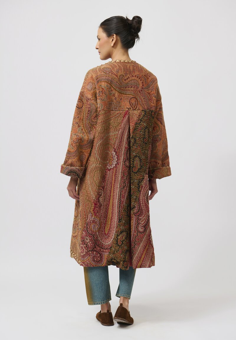 By Walid Victorian Shawl ''Nancy'' Coat in Orange Multicolor	