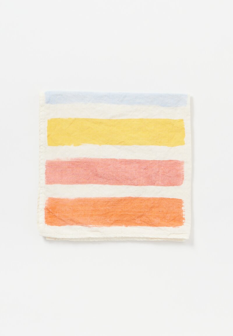 Stamperia Bertozzi Handmade Linen Striped Napkin Gamma Colore Brilliantte	
