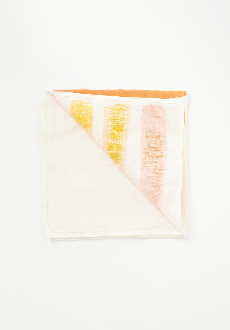 Stamperia Bertozzi Handmade Linen Striped Napkin Gamma Orange Yellow	