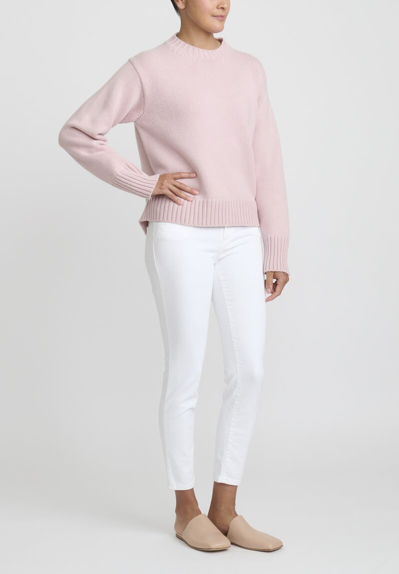 Jil Sander Cashmere High Neck Sweater in Soft Pink	