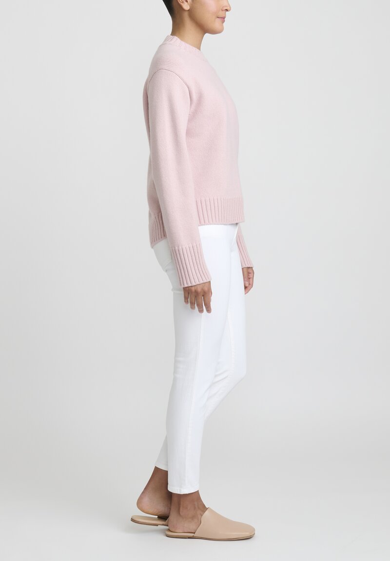Jil Sander Cashmere High Neck Sweater in Soft Pink	