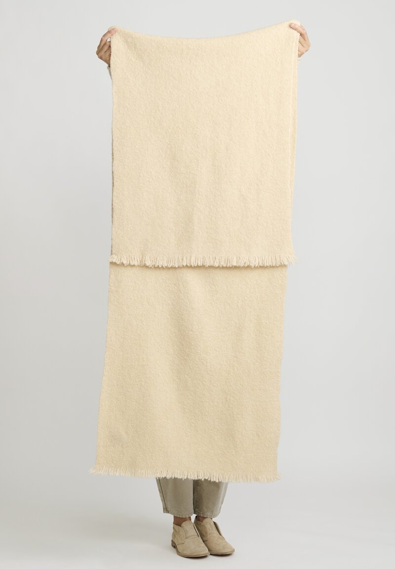 Lauren Manoogian Handwoven Wool Plush Wrap in Alabaster White	
