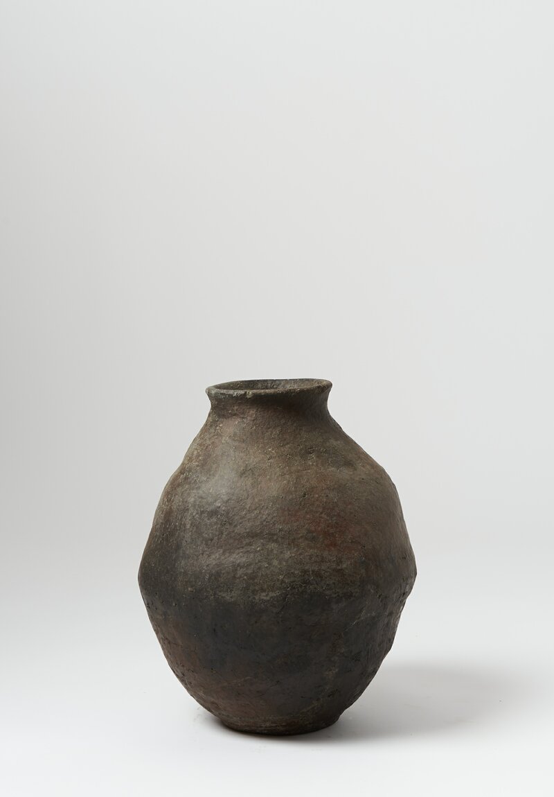 Antique Anatolian Earthenware Vessel in Black & Brown	