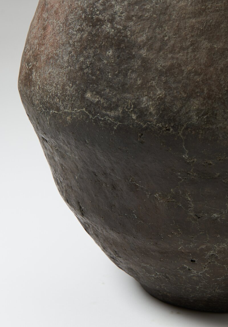 Antique Anatolian Earthenware Vessel in Black & Brown	