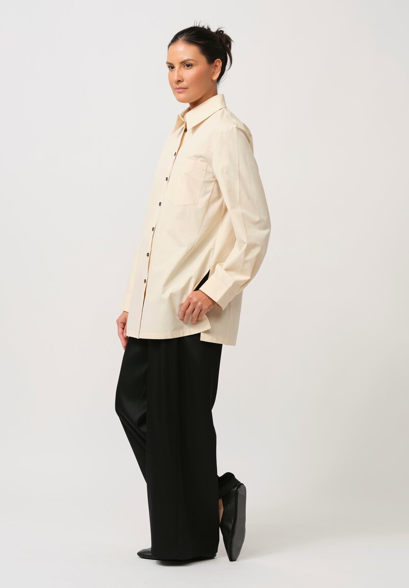 Jil Sander Organic Cotton Poplin Shirt in Ivory	